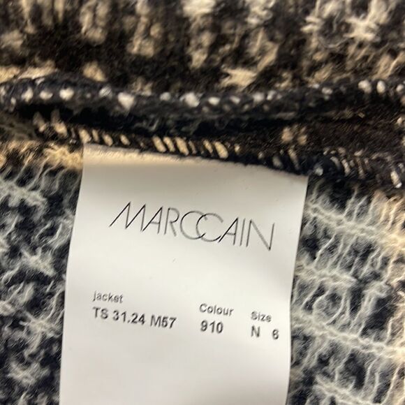 Marccain sports wool blend black and white zip up jacket size 6 - Picture 9 of 11